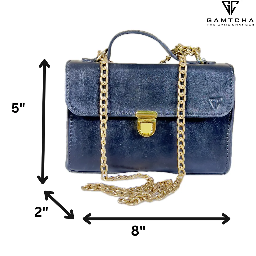 The RECTANGULAR LEATHER CROSSBODY BAG HAND SEWN M7