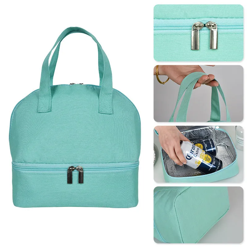 Thickened double-layer thermal bag lunch lunch bag cold ice bag portable lunch box bag aluminum foil thermal bag