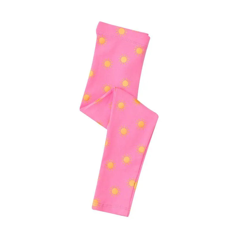 Toddler/Kid Girl's Pink Sun Print Design Cotton Leggings