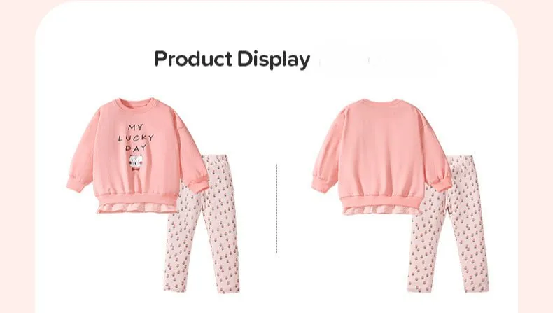 Toddler/Kid Girl's "My Lucky Day" Design Sweatshirt with Leggings Set