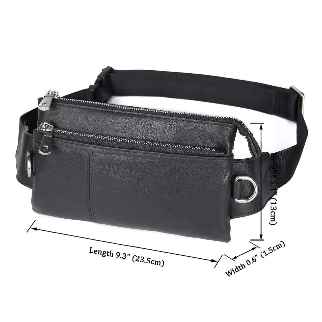 Versatile Leather Bum Bag NZ – Black Waist Bag