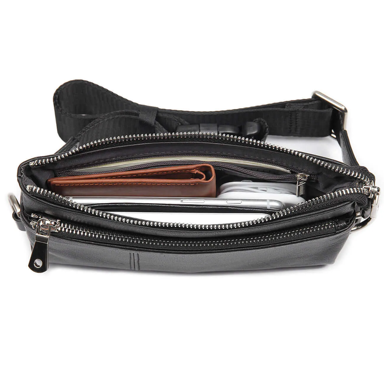 Versatile Leather Bum Bag NZ – Black Waist Bag