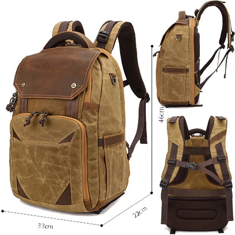 Waterproof Camera Bag Photography Canvas Backpack